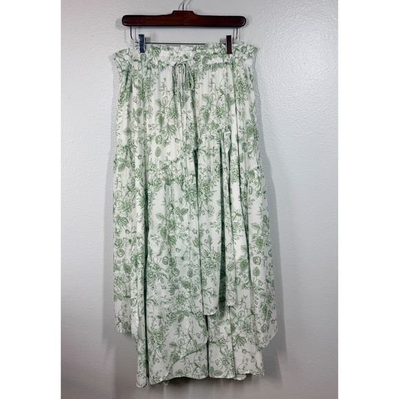 Scarlet Darkness Dresses & Skirts - Scarlet Darkness Skirt Women 2XL Green Floral Maxi Tiered Ruffle Boho Cottage